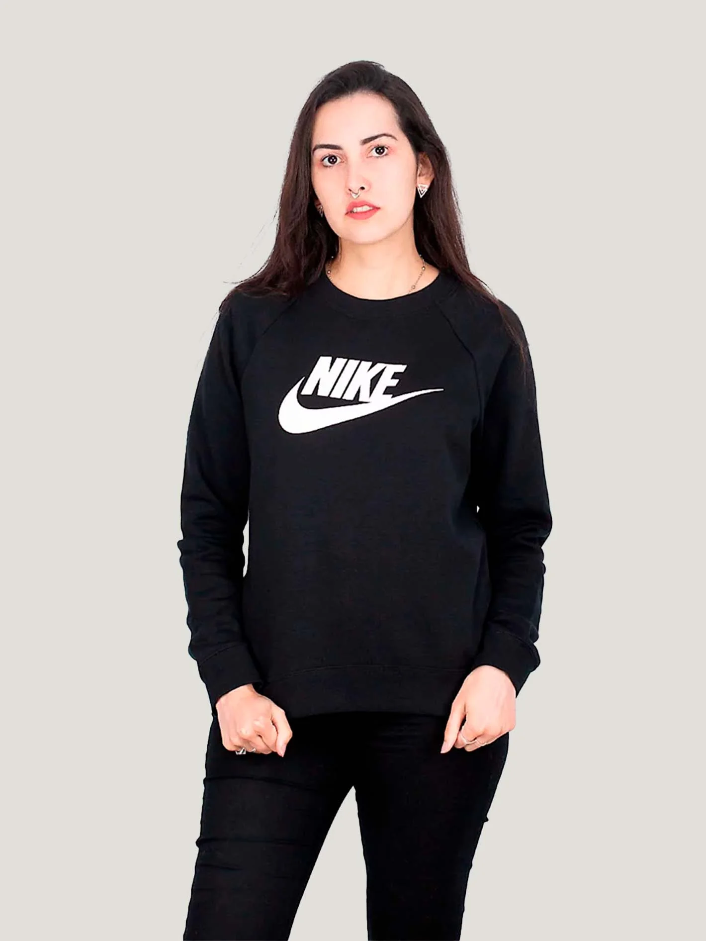 SWEATER S/CIERRE NIKE MUJER W NSW ESSNTL CREW FLC HBR - Image 2